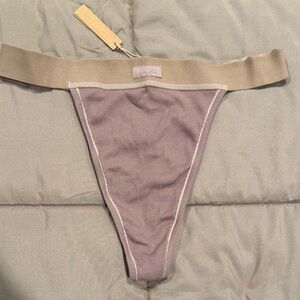 SKIMS Ribbed Thong in “Umber” Mauve